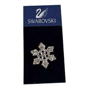 Swarovski Crystal Snowflakestarburst Lapel Pin Brooch Clear Rhinestone